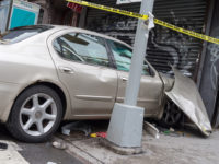 car crashed into a building