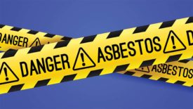 "Danger! Asbestos!" on safety tape