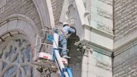 performing restoration work on a church