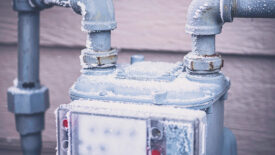 Gas meter in frozen weather